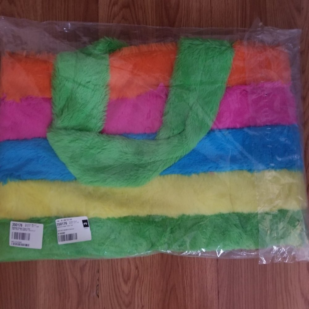 Rainbow Chaser Fuzzy Tote